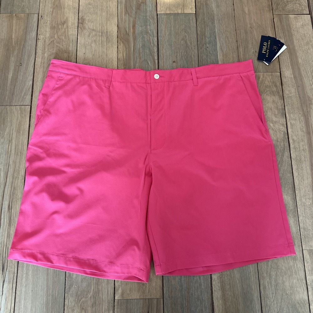 Polo RALPH LAUREN Classic Stretch‎ Chino Shorts 44 Tall Pink NWT MSRP $98